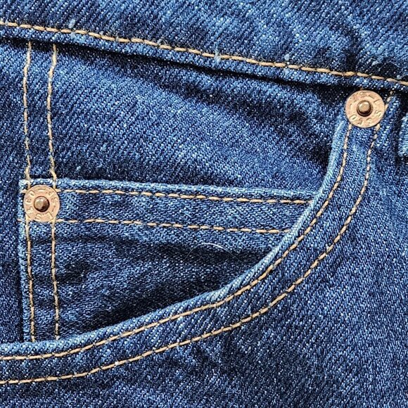 Levi's 619 VTG Jeans Mens 38x30 (27) Dark Blue Orange Tab Straight Rigid Denim - Picture 10 of 16